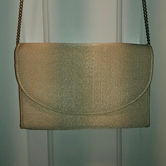 Peachy Gold Shiny Evening/Prom Chain Purse NEW - Picture 1 of 7